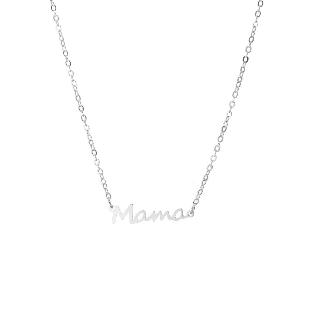 CARLIDANA Mother's Day Gift Hot Sale Letter MAMA Necklace for Mom Stainless Steel Gold Color Necklace Jewelry Women Anniversary