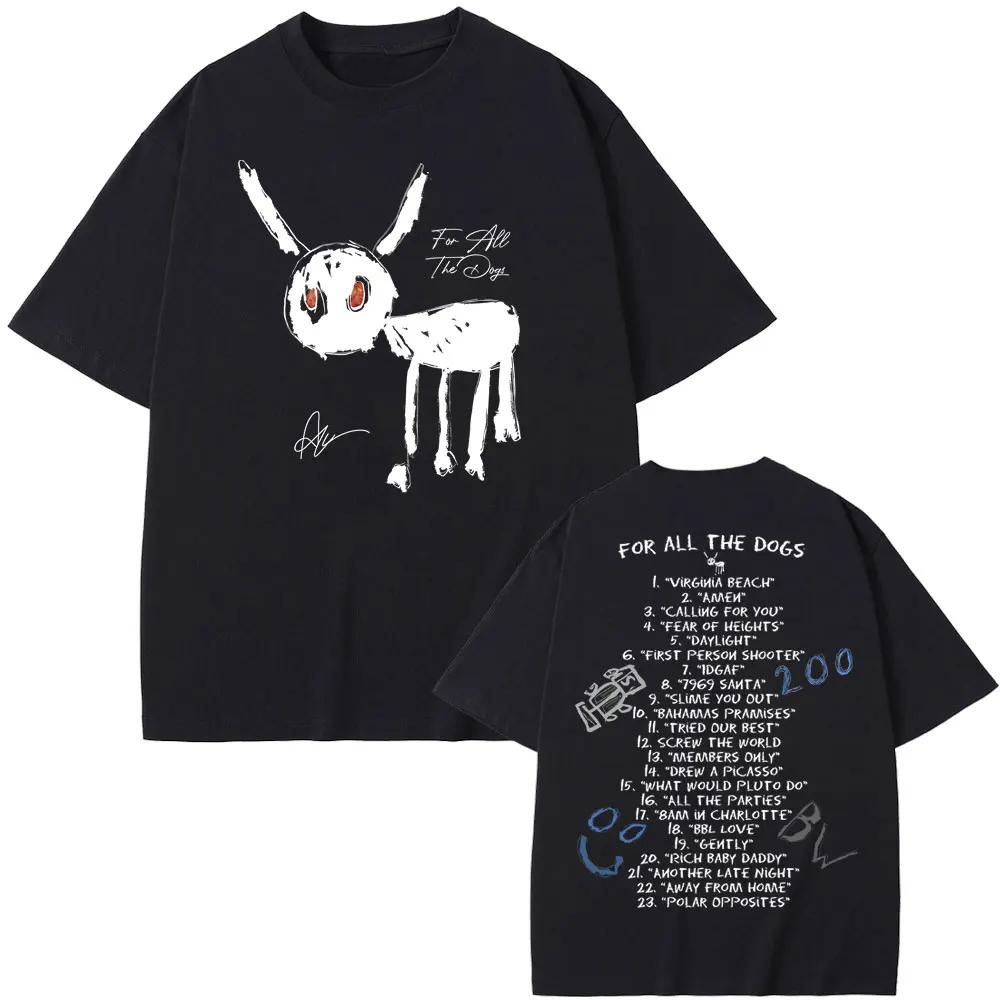 Fashion Casual T Shirt Funny Unisex Hip Hop Oversized Tshirt Rapper Drake for All The Dogs Music Album Graphic Print Tshirts Unisexs