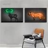 Neon Art Animals Canvas Prints Paintings Abstract Tiger Zebra Balloon Dog Bull Graffiti Posters Unique Home Bar Wall Art Decor