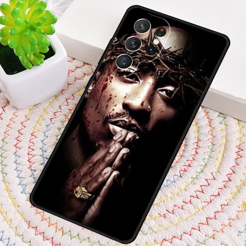 2pac tupac Crown 2 pac Phone Case for Samsung Galaxy note 10 pro S26 Ultra S23 S24 FE S25 S21 S22 PLUS shockproof Cove