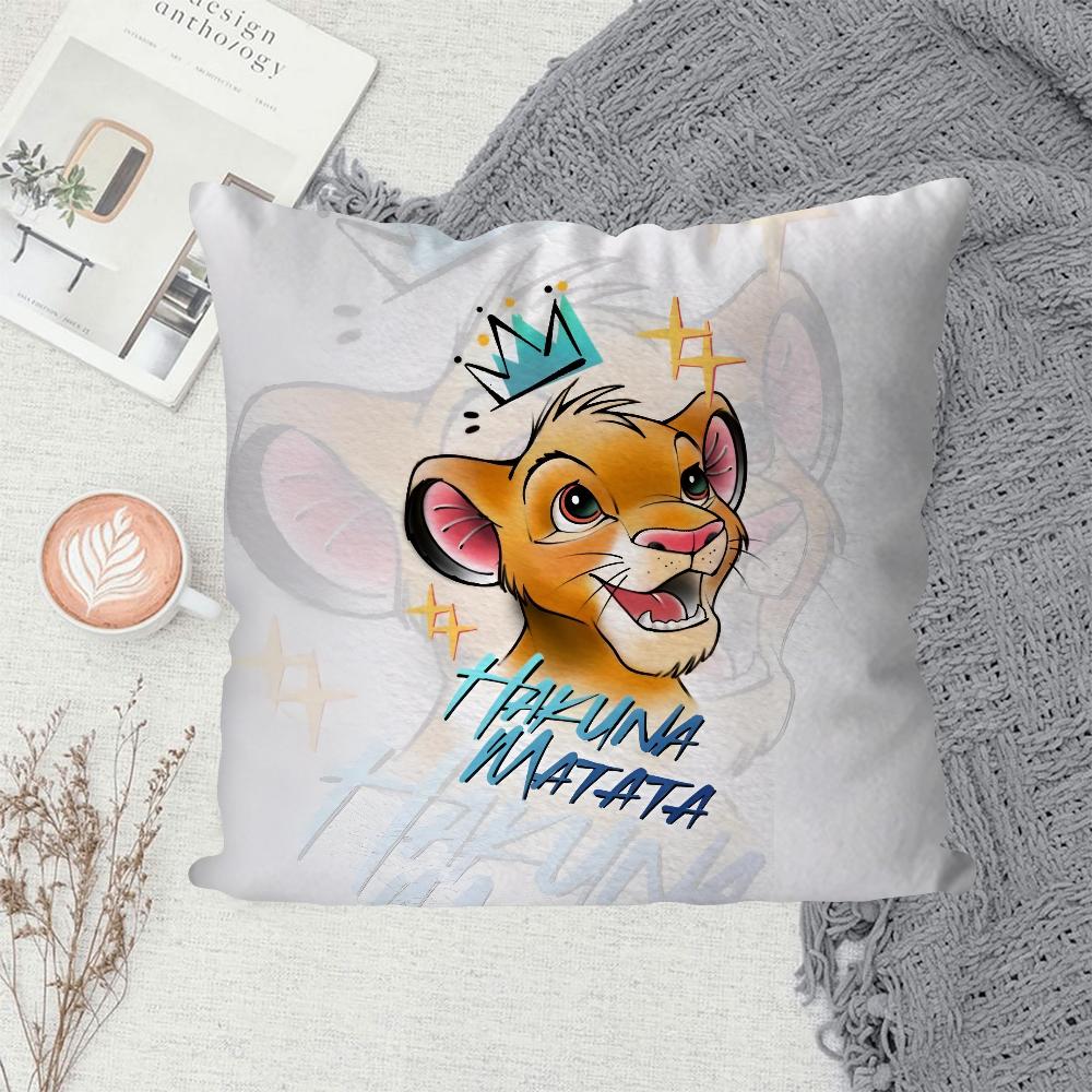 1PC Cartoon Simba lion king Pillow Case Sofa Decorative Home Double-sided Printing Short Plush Cute Cushion Cover