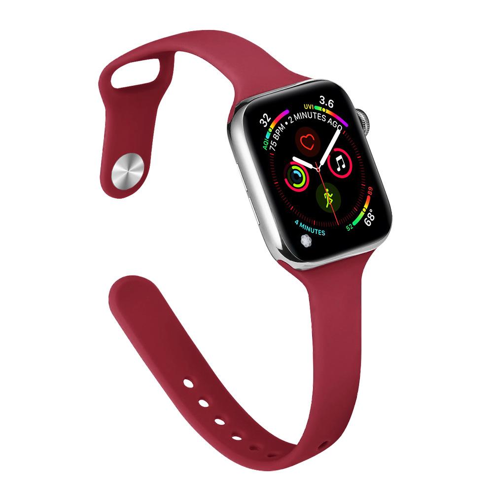 Slim Waist Silicone Watch Strap for Apple Watch Series 1-12, Ultra 1-3, SE3