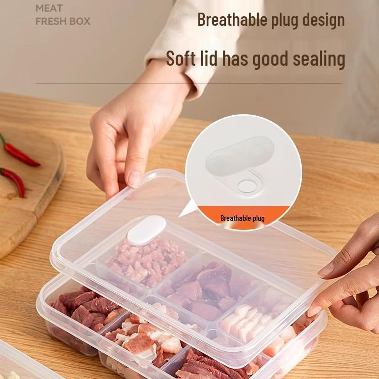 Refrigerator Frozen Meat Storage Box - Airtight Meal Prep & Freshness Container