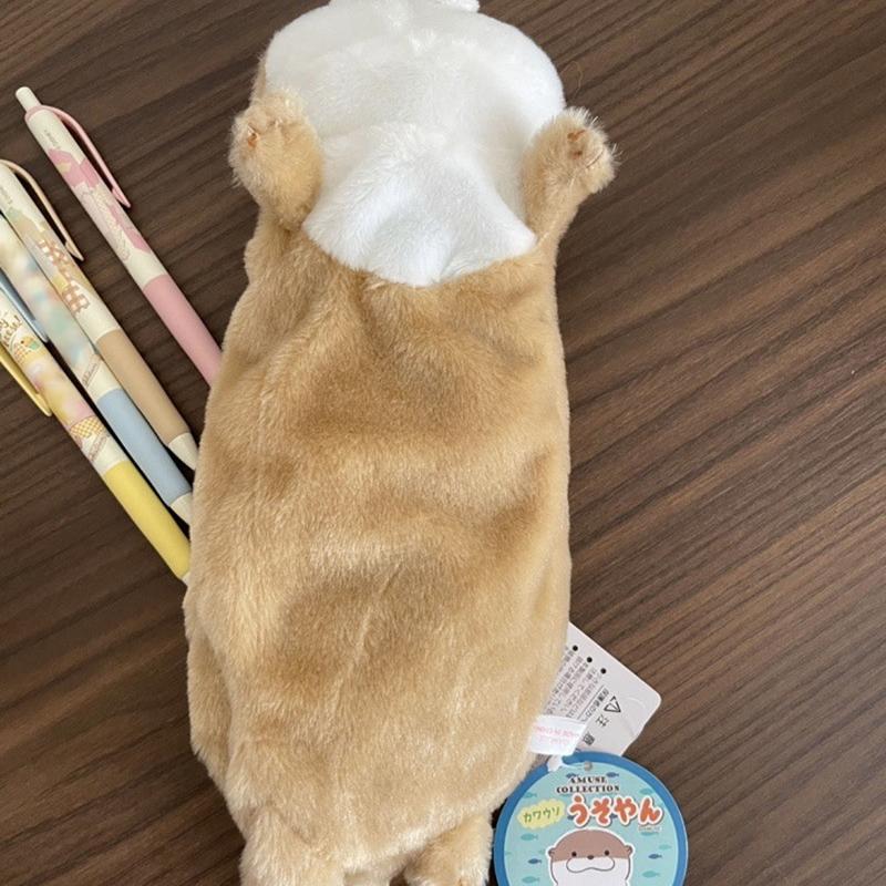 Cute Little Otter Plush Pencil Case Cartoon Animal Doll Pen Bag Stationery Storage School Supplies Plush Pencil Cases