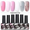 6-Color Nail Polish Glue Set, Popular Color Nail Glue, Phototherapy Nail Polish Glue Can Be Matched Arbitrarily.