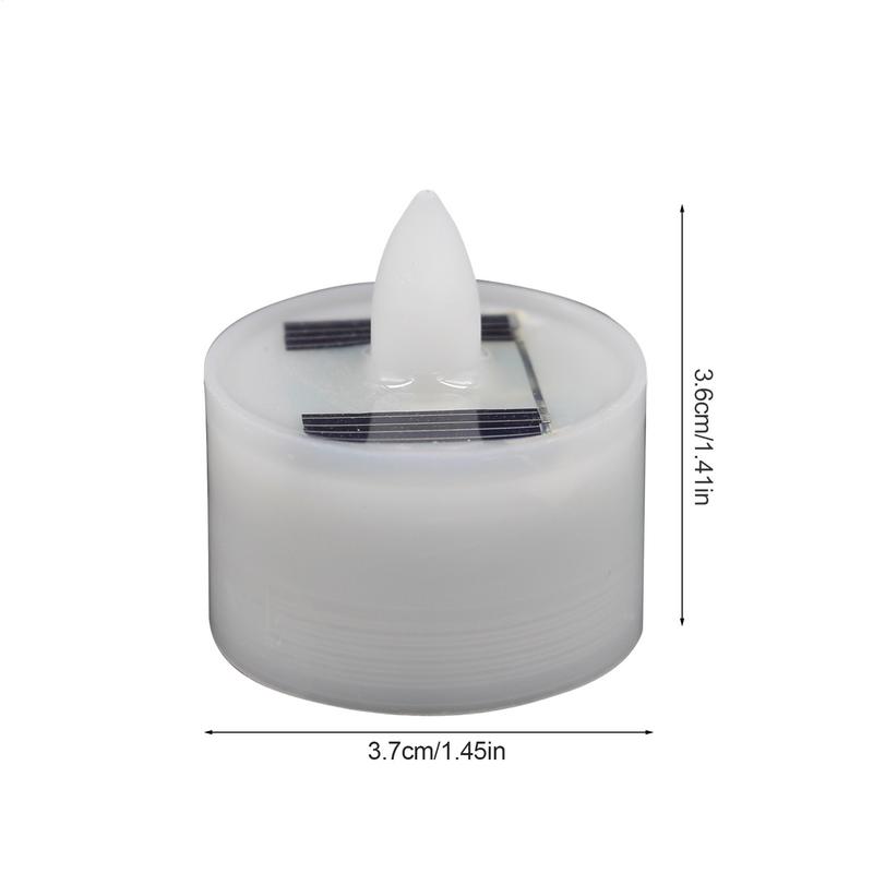 Solar Powered Tea Candles LED Dusk To Dawn Lighting Sensor Smokeless Outdoor Lighting Reusable Waterproof Flameless Candles