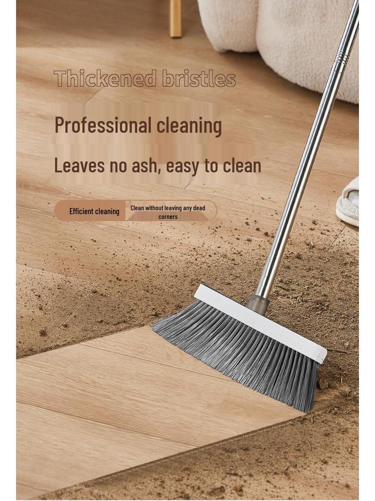 Foldable Rotating Broom & Dustpan Set with Non-Stick Hair and Soft Bristles for Living Room