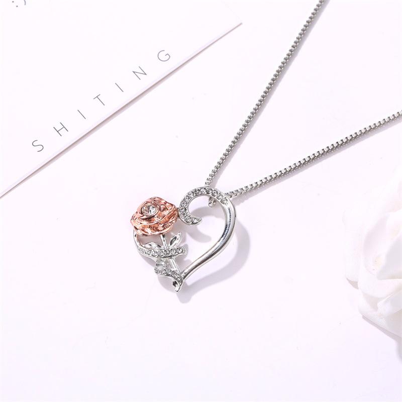 New love rose zircon necklace neck chain romantic Valentine's Day gifts new accessories wholesale