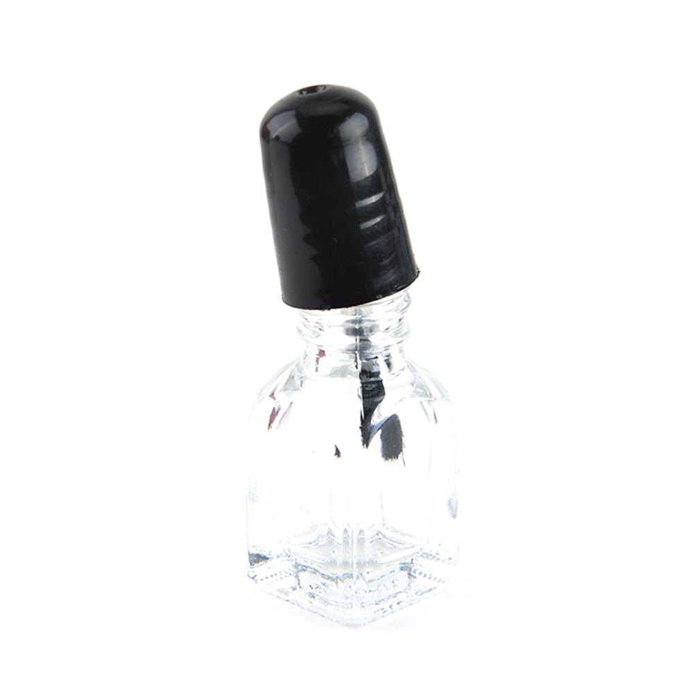 2ml/3ml Empty Nail Polish Clear Glass Bottle Storage Container with Black Cap