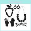 Women Vintage 50s Dress Up Costume Accessory Set Polka Dot Scarf Party Cosplay