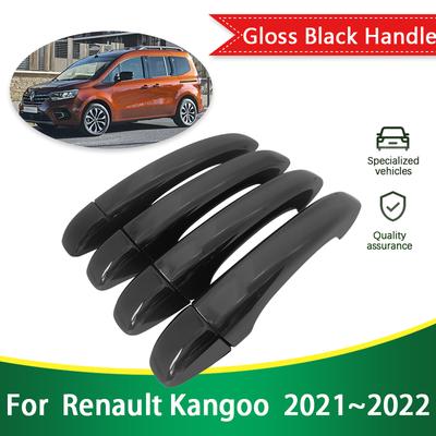 For Renault Kangoo 3   Gloss Black Outer Door Handle Cover Creative Sticker Trim Car Protective Film Styling Accessories