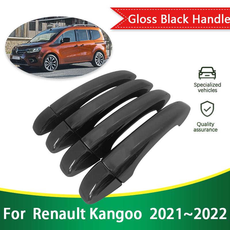 For Renault Kangoo 3 Gloss Black Outer Door Handle Cover Creative Sticker Trim Car Protective Film Styling Accessories