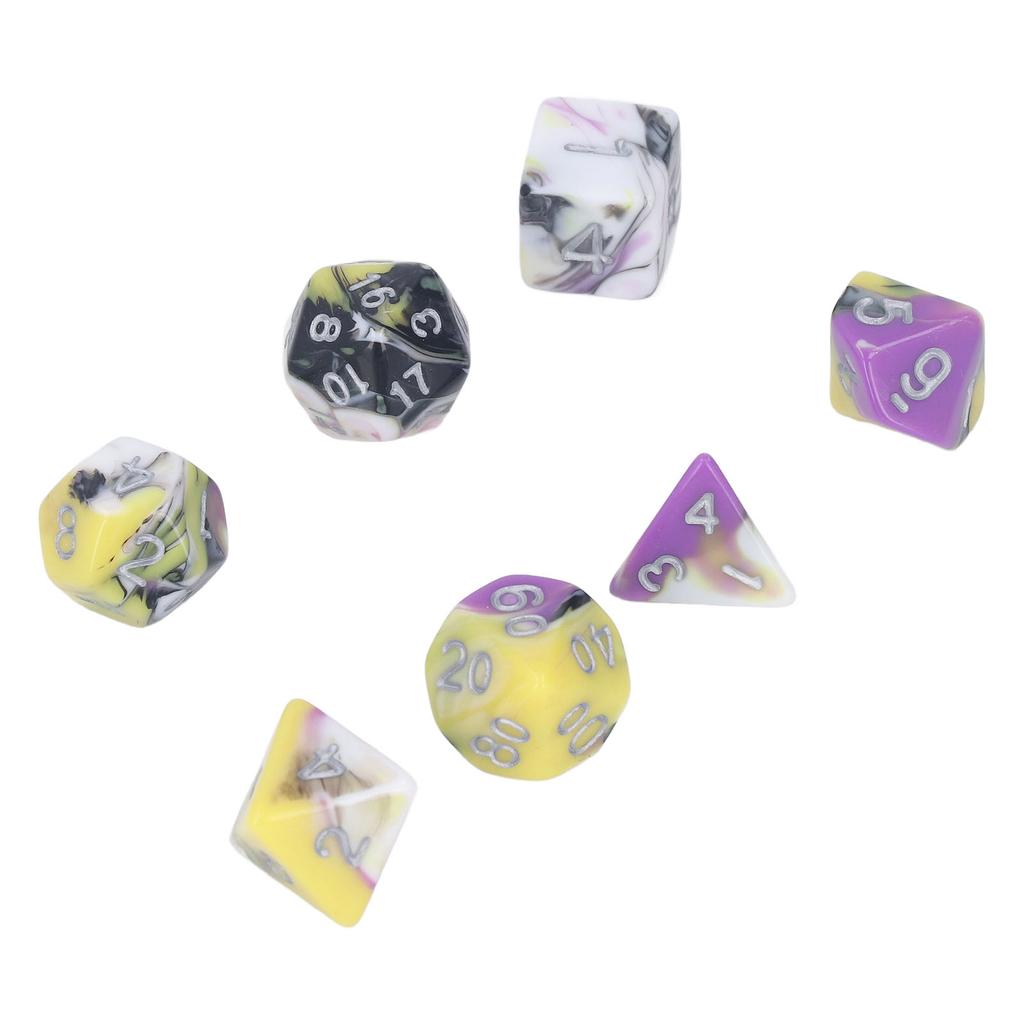 7pcs Acrylic Role Playing Game Dice Men Women Portable Exquisite Polyhedral Dice Set for Bar Holiday Party