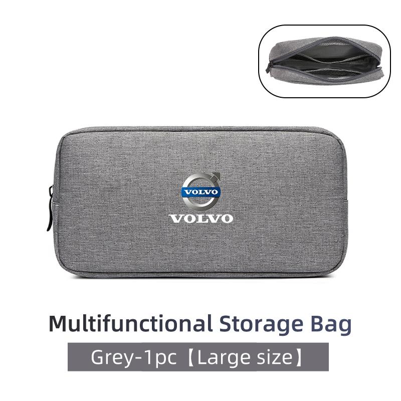 Cars Accessories Three-layer Charger Data Cable Organizer Bag For Volvo XC60 S60 V40 V50 V60 XC40 V70 XC90 V90 S90 S80 C30 S40