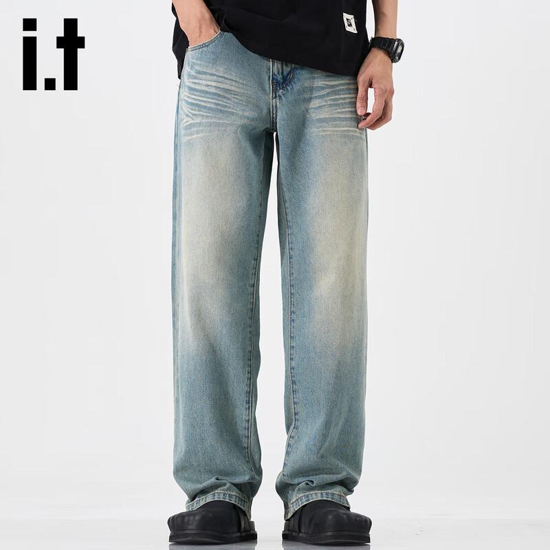 Izzue IT Men's American Retro Straight-Leg Jeans