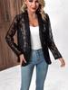 Giacca Blazer in Pizzo da Donna Manica Lunga Trasparente Apertura Frontale Leggera da Ufficio Casual Capo Esterno