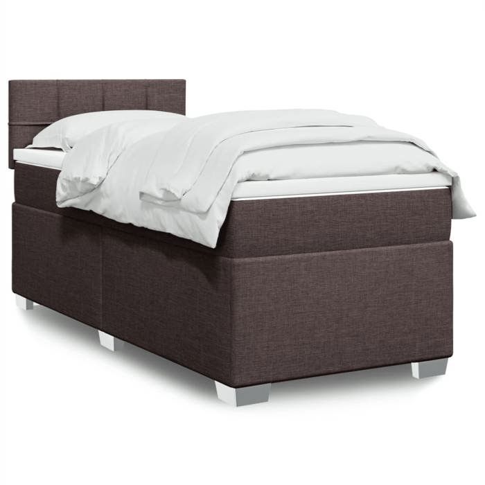 VidaXL Sommier à lattes de lit avec matelas Marron foncé 90x200 cm 3285774