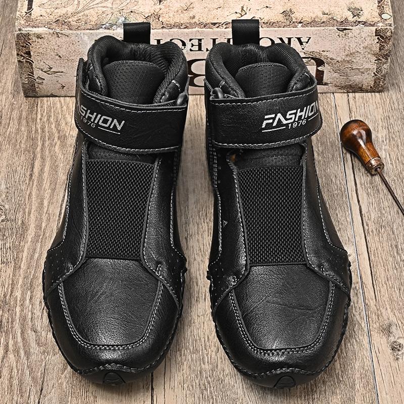 Quality Genuine Leather Men Casual Shoes Winter Handmade Mens Boots Slip on Male Work Boots Comfortable Walking Sneakers