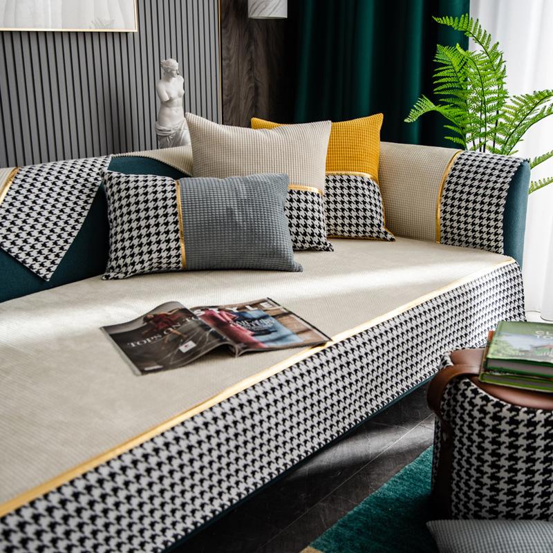Sofa Cushion Four Seasons Universal Non-Slip Nordic Style Ins Sofa Cover Thickened Seat Cushion Universal Backrest Towel Cover Cloth