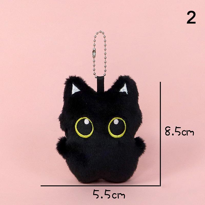 

Cute Plush Black Cat Big Eyes Doll Toy Keychain Bag Pendant Charms Car Keyring Accessories For Women Couples Gift Ornament