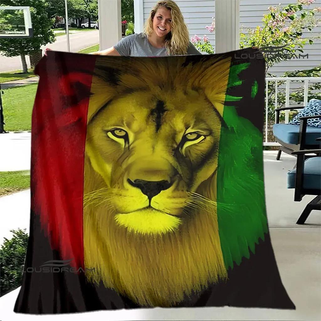 3D Lion Printed Blanket Picnic blanket blankets for beds Flange Warm blanket Home travel blankets bed linings birthday gift