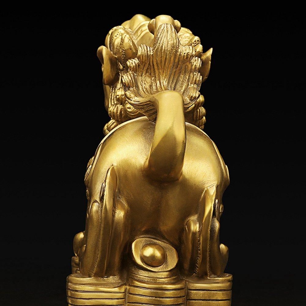 Pixiu (mythical creature) - Male and Female Pair - Copper - Feng Shui Charm - A Set of 2 - A Feng Shui Item for Attracting Wealth, Gambling Luck, and