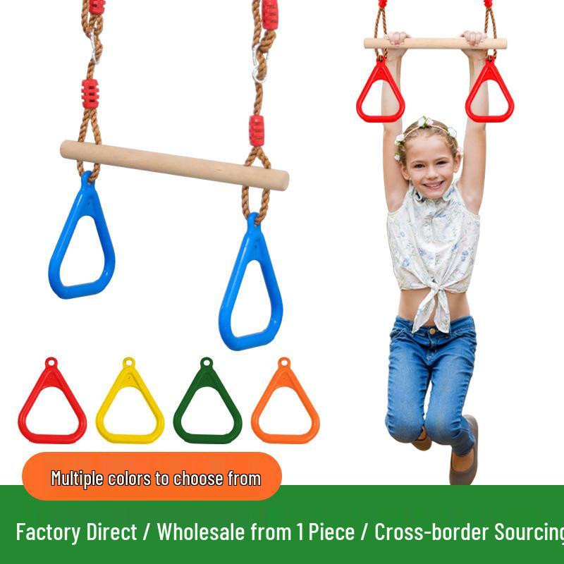 Adjustable Kids  Gymnastic Rings for Indoor/Outdoor Fitness Red