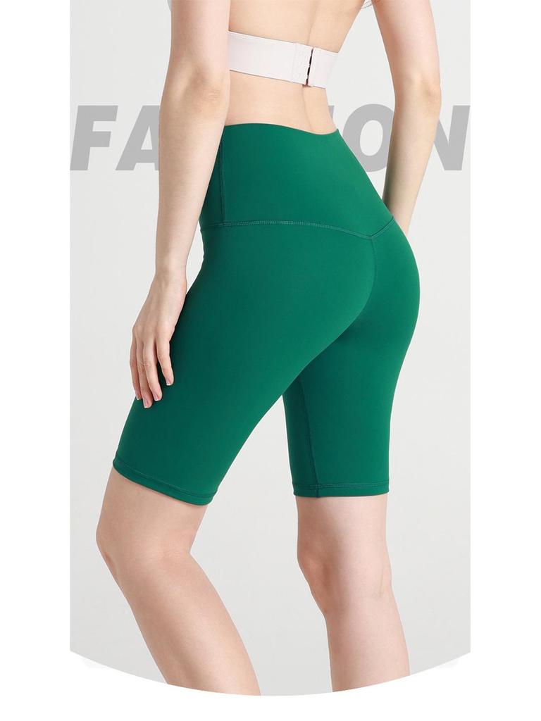 Women's High-Waist Nude Yoga Shorts - Seamless, Summer-Fit, Hip-Lifting Design