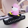 Sliding Skateboard Bear Mobile Phone Number Plate Cartoon Animal Car Parking Card Plate  Car