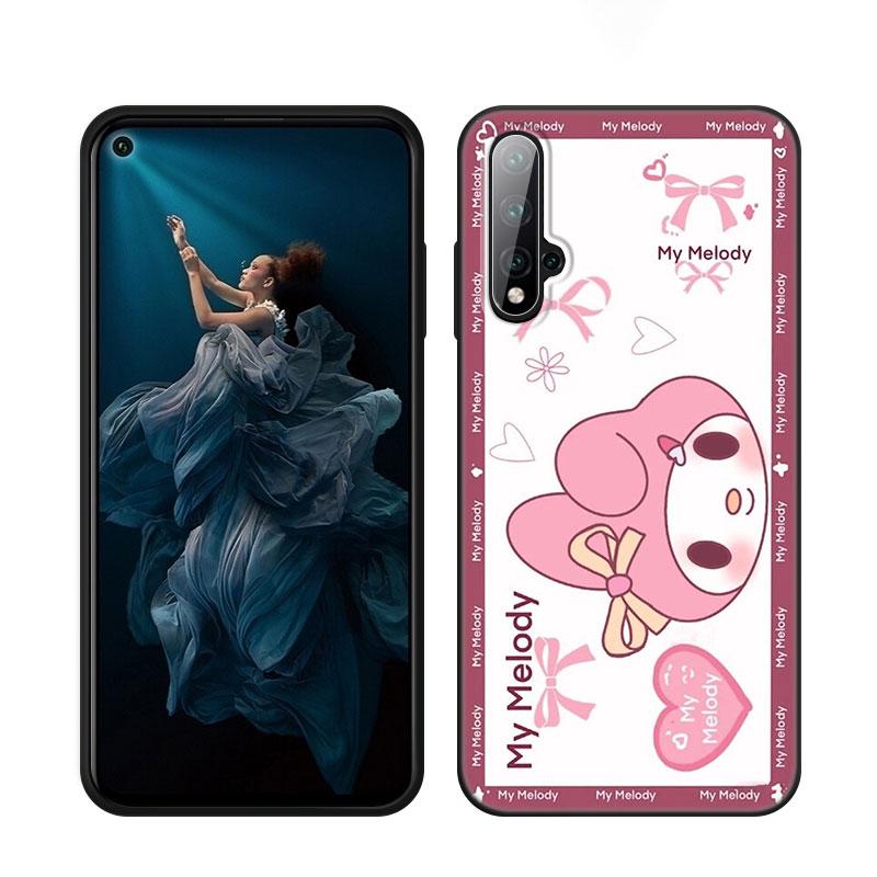 Kuromi Melody Černý Silikonový Kryt na Telefon Pro Honor 70 90 Lite X40 GT X50 i X5 Plus X6A X6S X7A X8A X8B X6 X7 X8 X9 4G X9A X9B 5G