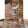 Fashionable Ethnic Style Multi Layer Tassel Design Women Metal Collar Necklace For Ladies Ethnic Style