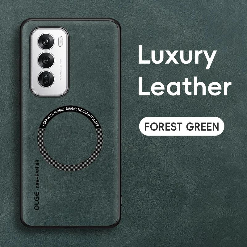 For OPPO Reno 12 12 Pro Fine Hole Sheepskin Magnetic TPU Soft Edge Anti-Drop Anti Fingerprint Phone Case