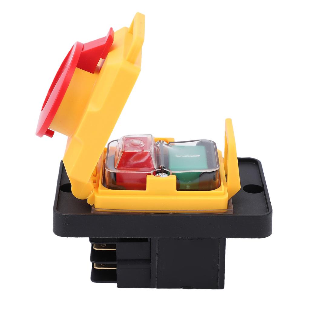 16A 4 Pin Electromagnetic Switch Emergency Stop Push Button Switch for Electrical Panel Power Tool Woodworking Machine