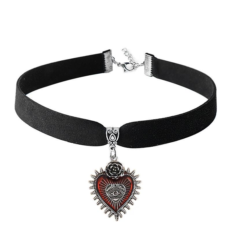 Punk Gothic Skull Cross Necklace With Bat Spider Alloy Pendant For Halloween