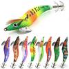 10-14cmLuminous Wooden Shrimp Lure, Artificial Bait for Sea Fishing, Specialized for Squid and Cuttlefish, Highly Realistic Imit