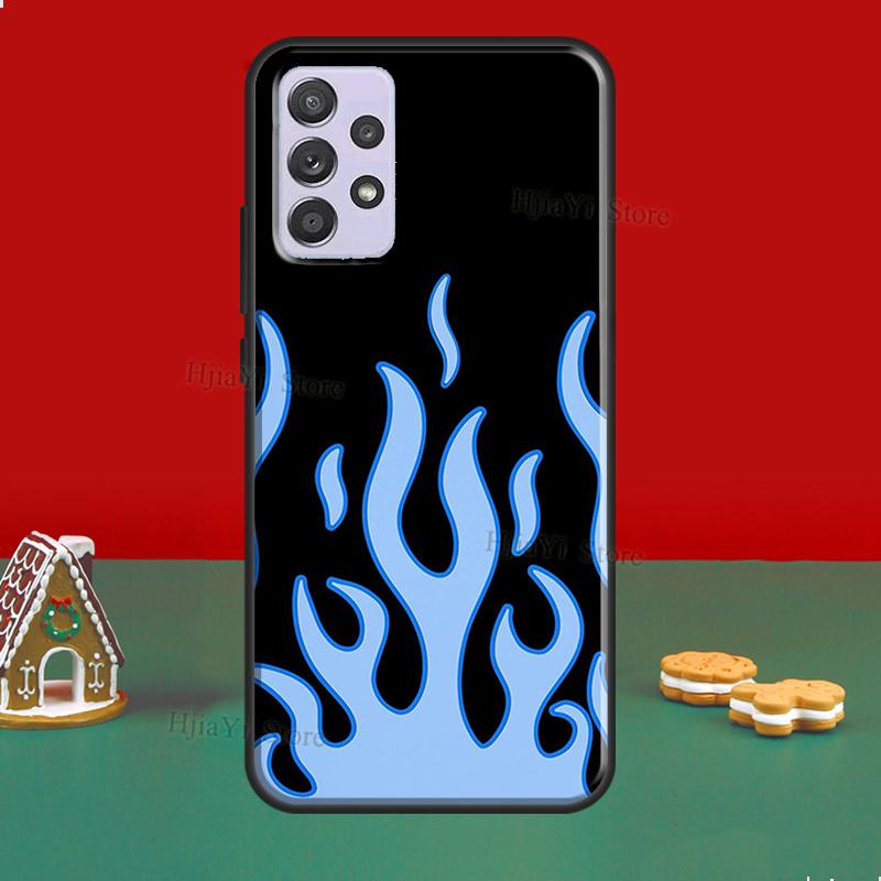 Flame Aesthetic Light Blue Fire Pink Case For Samsung A52 A12 A32 A42 A72 A51 A71 A31 A11 A40 A50 A70 A02S A21S Phone Cover
