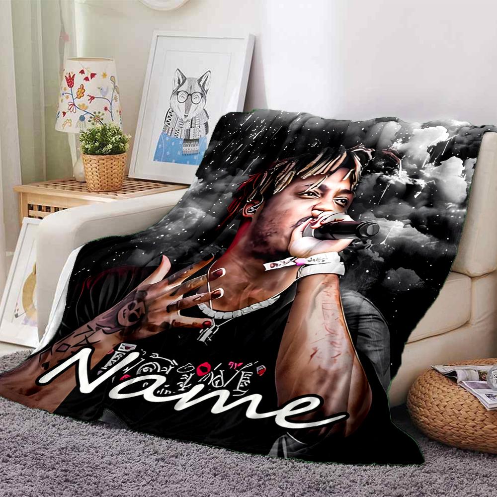 Customiz Name Personality Juice WRLD Blanket Soft &Warm Sofa Office Bed Travel Lunch Break Blanket, Gift Suitable All Seasons