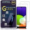 Screen Protector - VCOMP - Pack of 2 - Tempered Glass - Samsung Galaxy A22 4G - Scratch-resistant