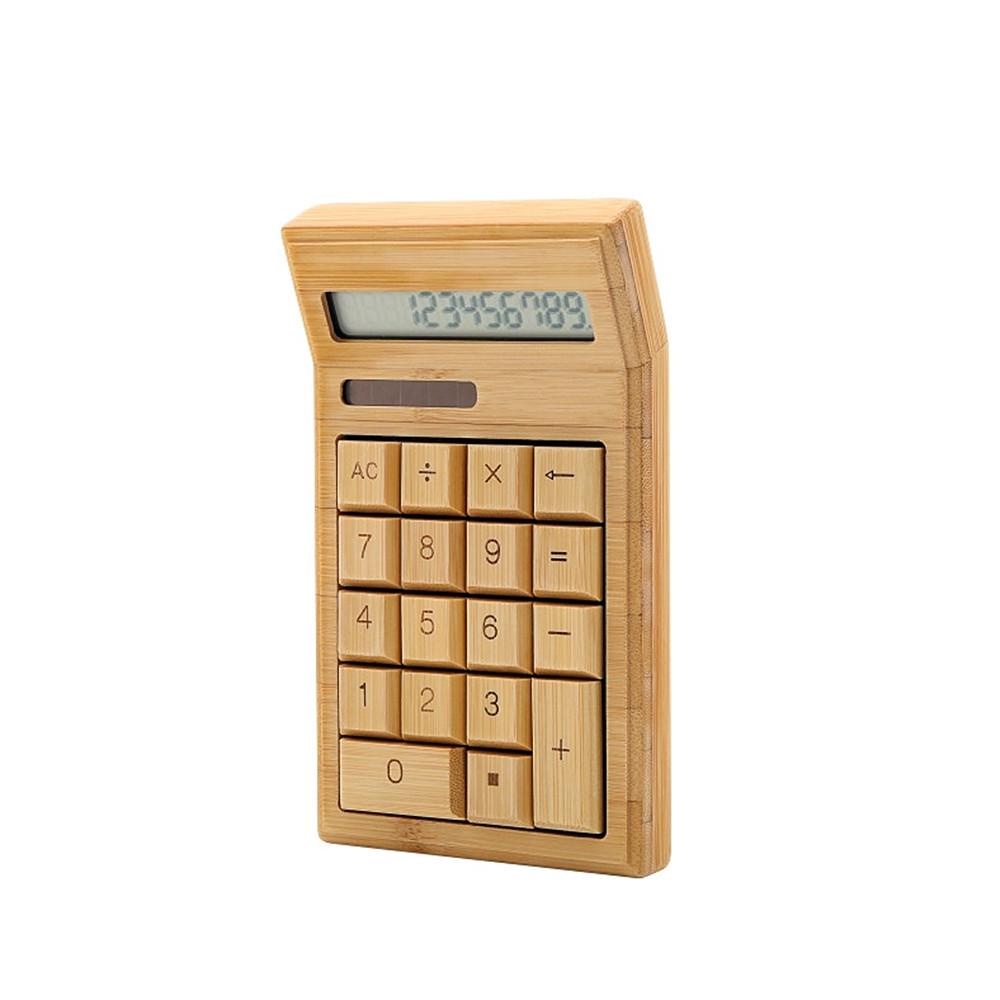 Bamboo Electronic Calculator 18 Keys 12 Digits Solar & Battery Powered for Home Bamboo Electronic Calculator 18 Keys 12 Digits Solar & Battery Powered for Home