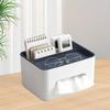 Tissue Box Cover Rectangular Multifunctional Napkin Box Holder with Remote Control Box for Living Room