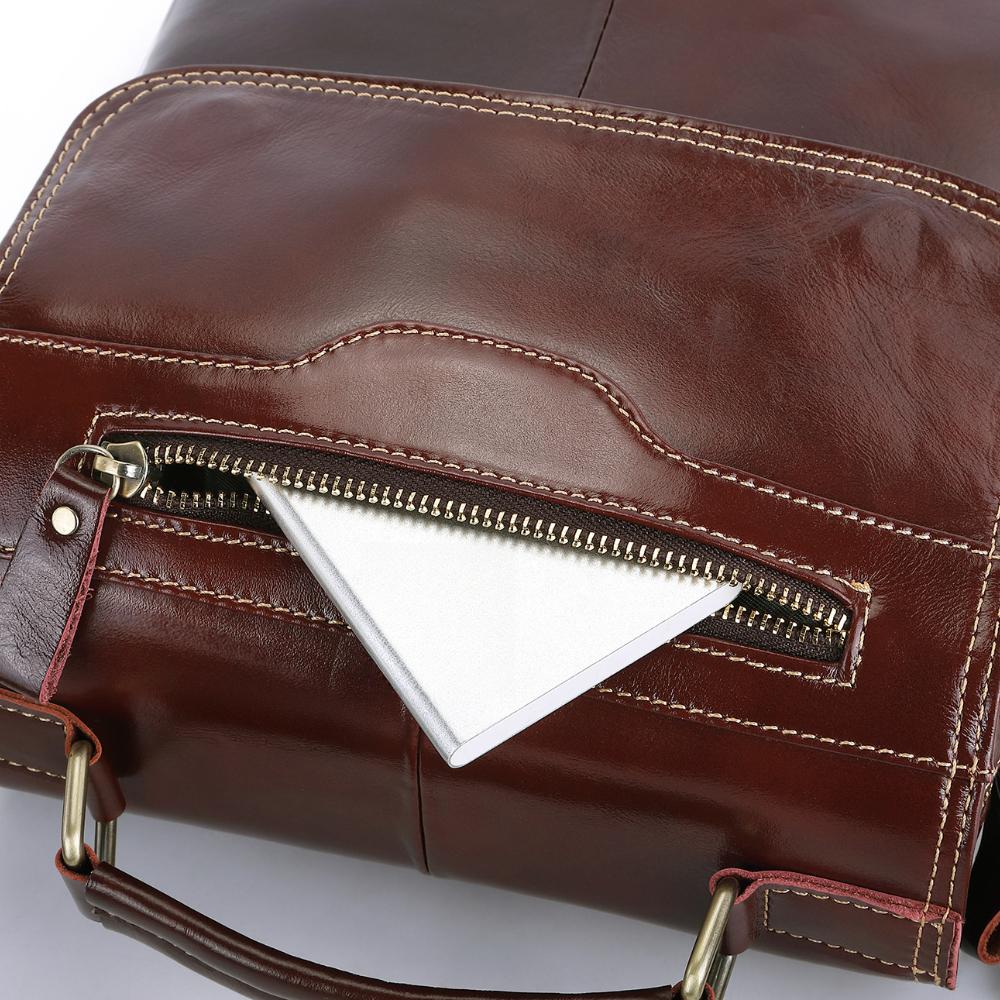 Men's Handbag First Layer Cowhide Vertical Business Casual Office Briefcase Men's Shoulder Messenger Bag