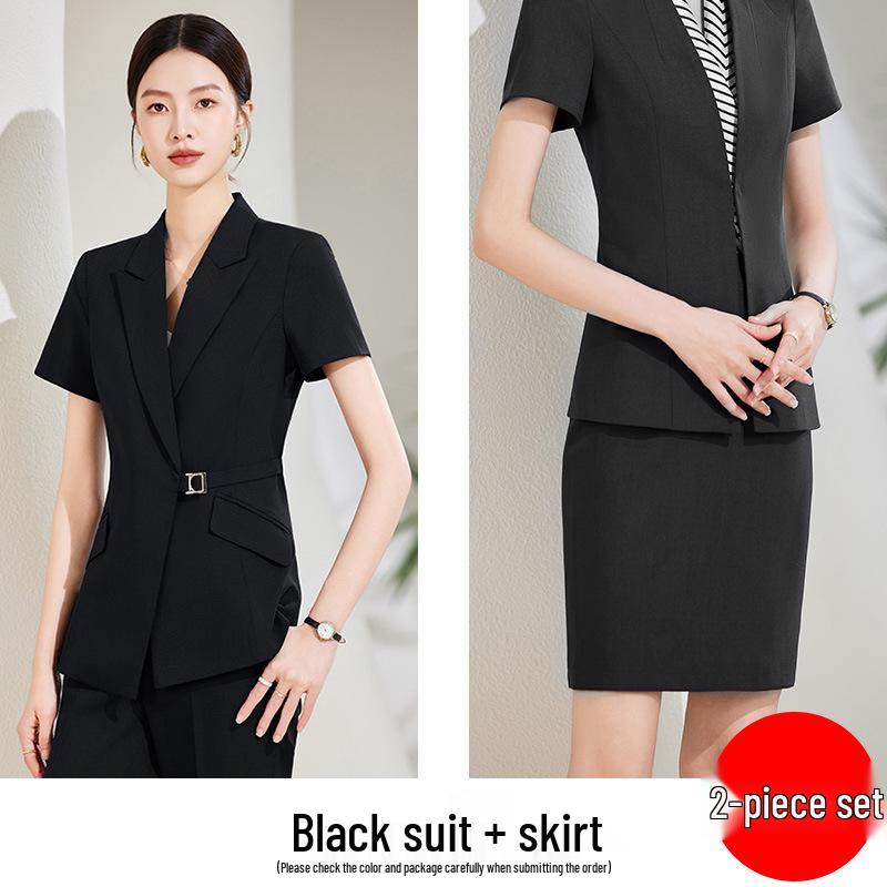 Set Costum Profesional de Vară pentru Femei - Îmbrăcăminte de Lucru High-End pentru Magazin de Bijuterii sau Magazin de Aur