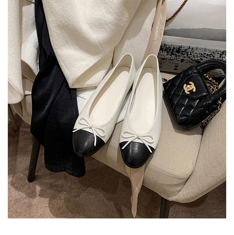 

Версия из овчины~ Белые кожаные туфли Мэри Джейн на мягкой подошве в стиле Сяосянфэн, женские балетки с бантом на плоской подошве 40