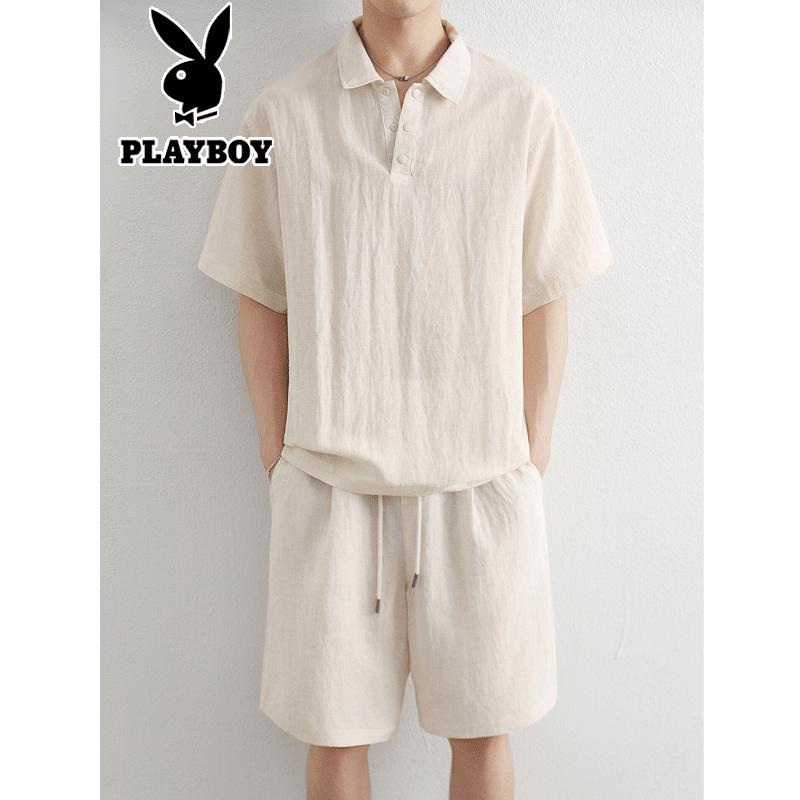 PLAYBOY Мужской летний повседневный комплект из двух предметов Lyocell Tencel 2XL