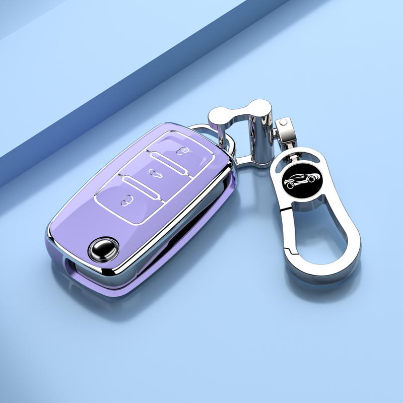 Fashion TPU Car Key Case Cover for VW Volkswagen Polo Tiguan Passat B5 B6 B7 Golf 4 5 6 MK6 Jetta Lavida for Skoda Octavia