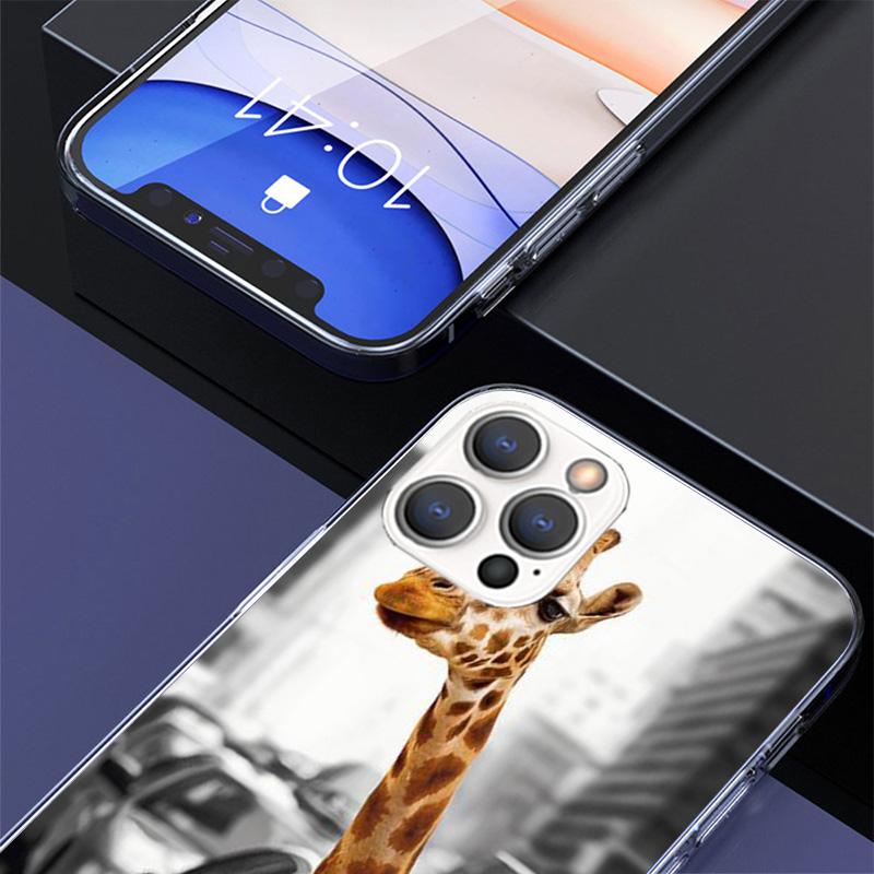 Cute Cartoon Giraffe Animal Phnoe Case for Iphone 17 Air 16 16E 11 12 13 Mini 14 Plus 15 Pro Max 7 8 + SE 2020 Phone Cover Coque