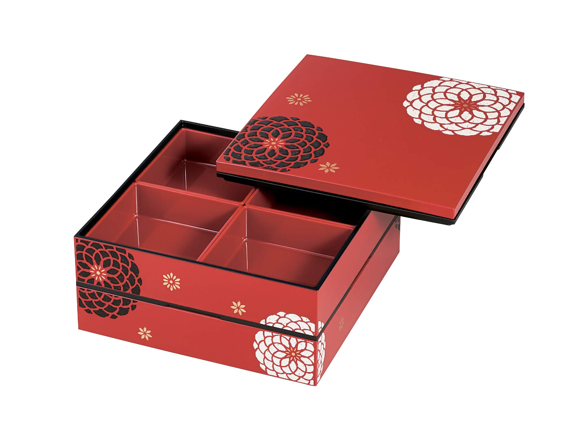 

Tatsumiya Modern 22.5mm Square Two-Tiered Hors d oeuvre Box, Red, Hyakka