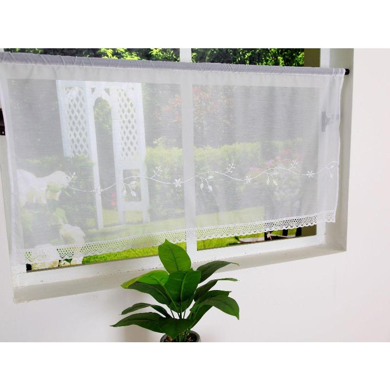 

Имитация Хлопковой Пряжи Вышивка Кружево, Кофейная Занавеска, Маленькая Кухонная Занавеска Ht-062 Height 30cm * Width 90cm белый