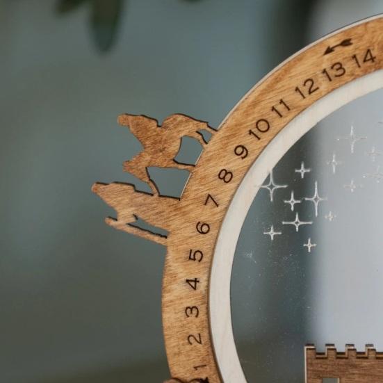 Odpočítávací ozdoba s betlémem, Vánoční osvětlený betlémový střed, Vzkříšení Ježíše, Velikonoční ozdoba pro vnitřní stolní krbovou římsu