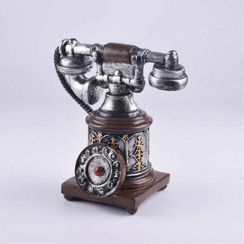 

Горшок для монет в европейском стиле из смолы, античный дворец, чтобы показать телефон, офис, дом, ремесло, моделирование телефона, подарок на переезд серебряный